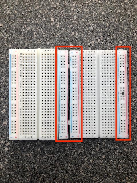 Breadboards markiert