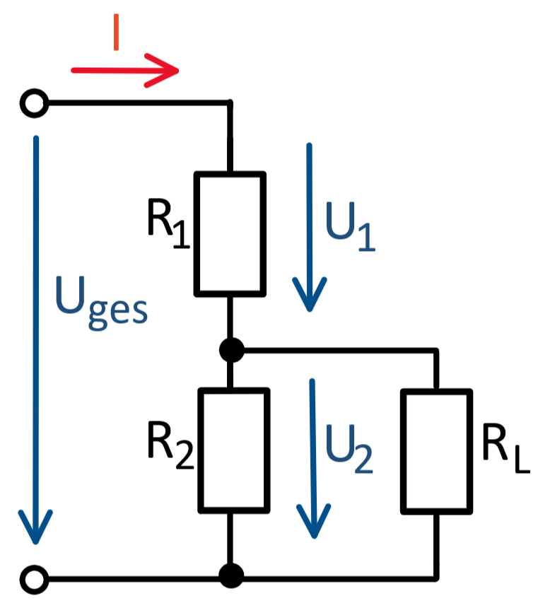 Abbildung belasteter Spannungsteiler