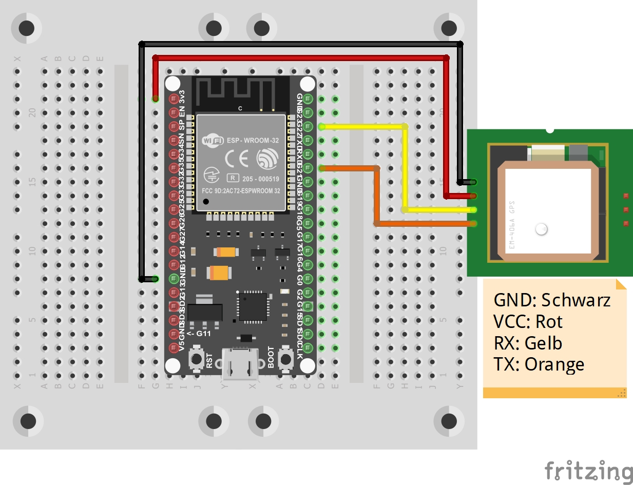 Fritzing Schaltung auf Breadboard