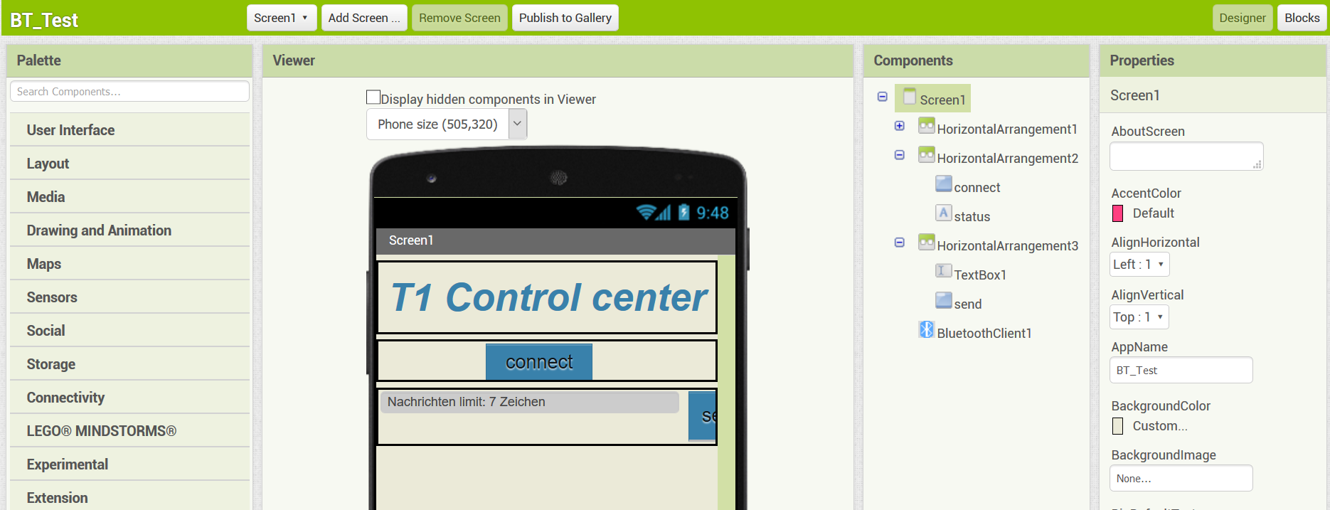 T1-Matrix: Erstellen der Android App | DNA
