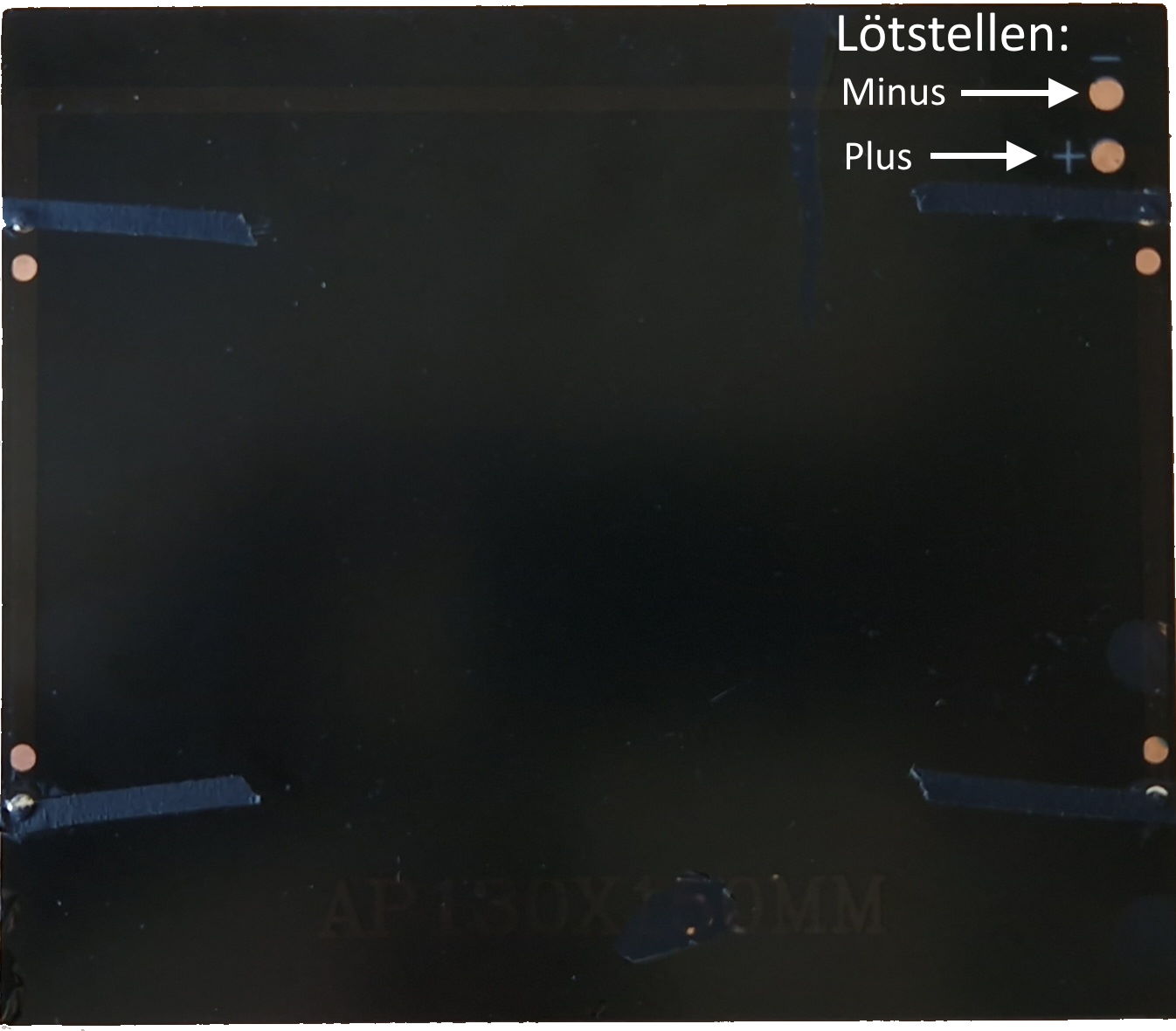 Lötstellen des Solarmoduls