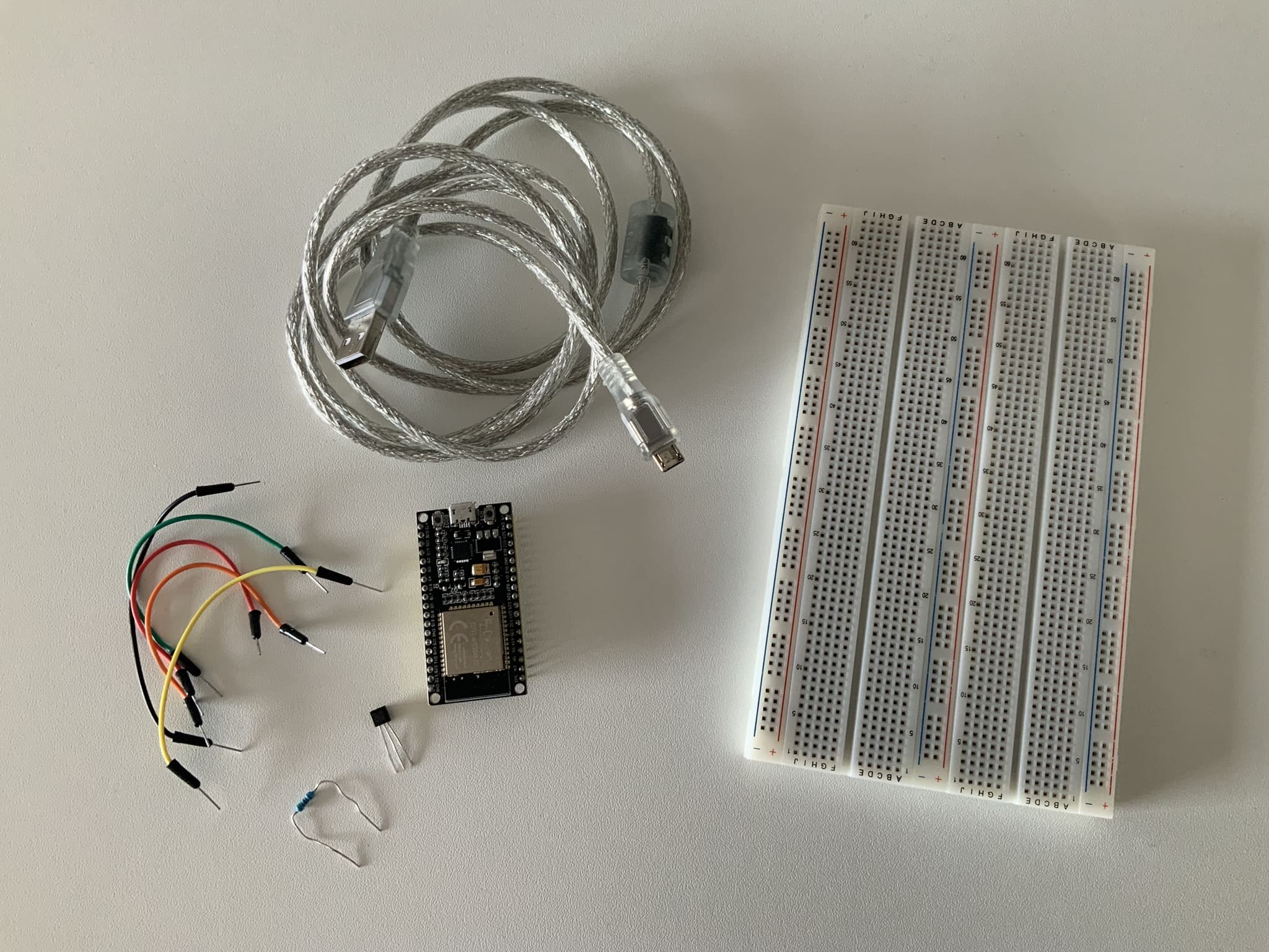 Abbildung: Materialliste mit den Temperatursensor, BBS 2 Wolfsburg, Amy Voß