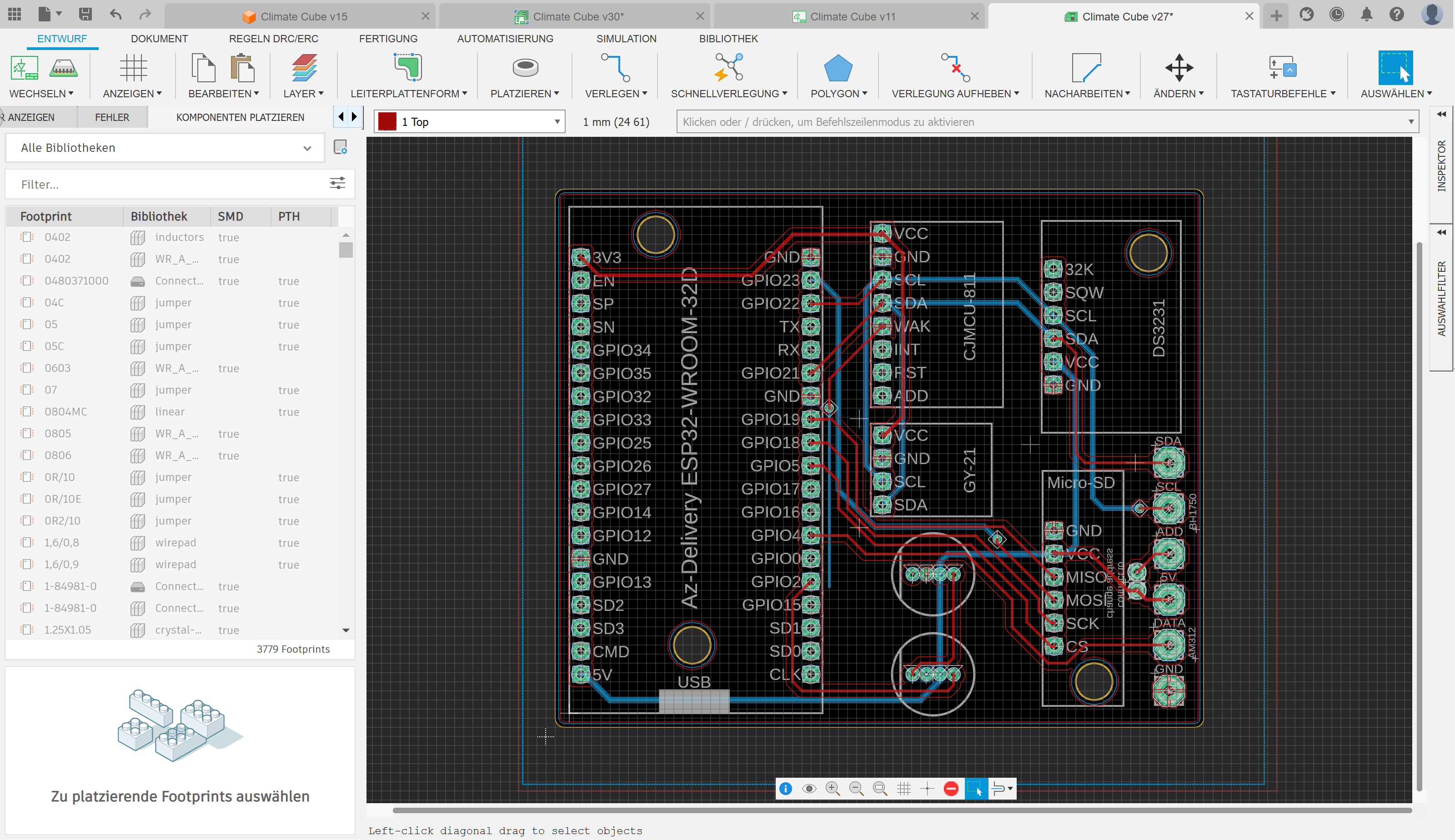 Platine in Fusion360