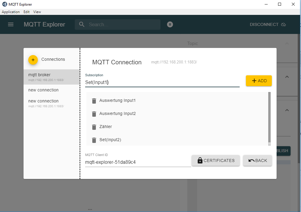 MQTT Advanced Konfiguration