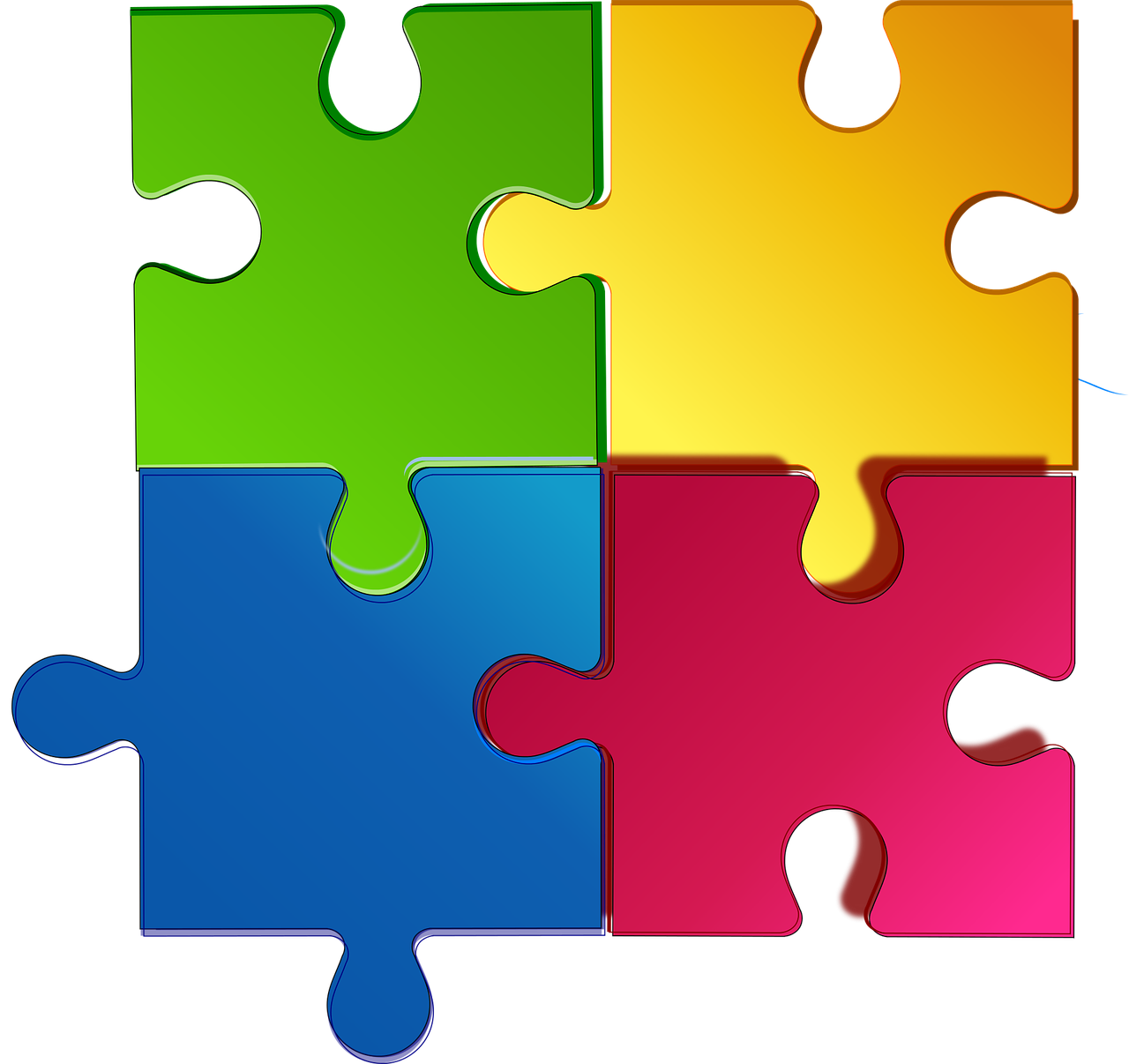 vier Puzzleteile