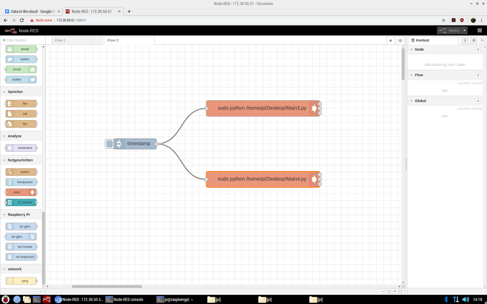 NodeRed Exec-baustein